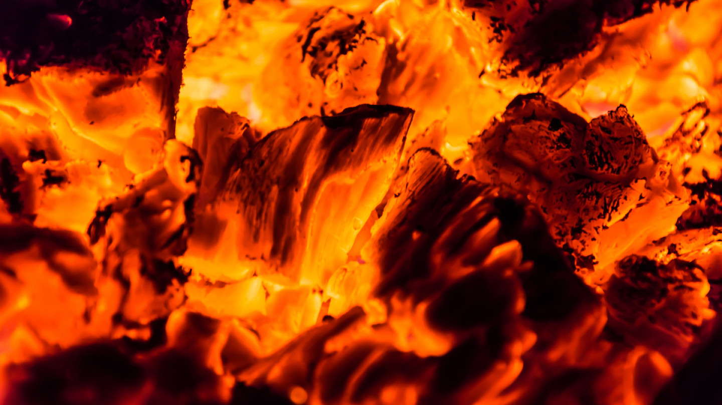 Burning Wood In The Furnace
